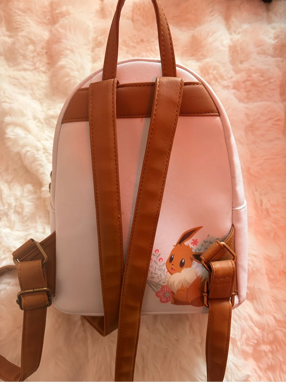 Loungefly White Eevee Floral Mini Backpack